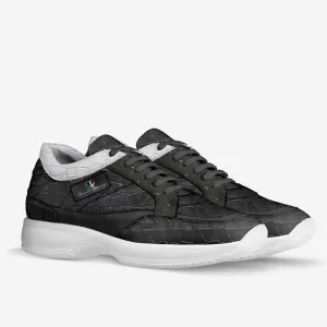 Kingdom First By Frantz Lamour - Men's Low Top Genuine Leather Walking Sneacker - Black & White