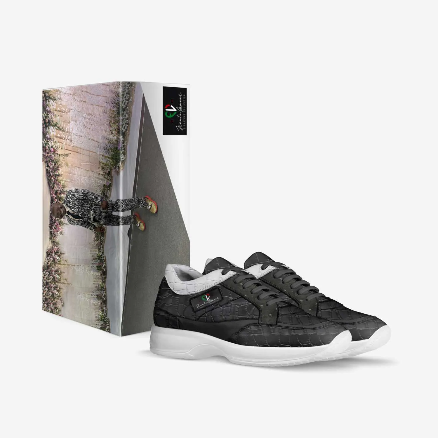 Kingdom First By Frantz Lamour - Women's Low Top Genuine Leather Walking Sneacker - Black & White