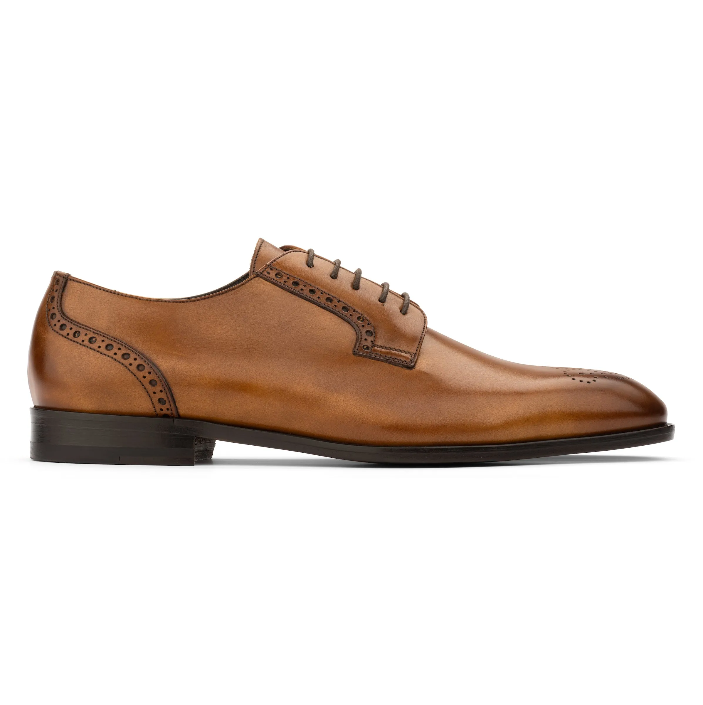 Laver Burnished Tan Calf Medallion Toe