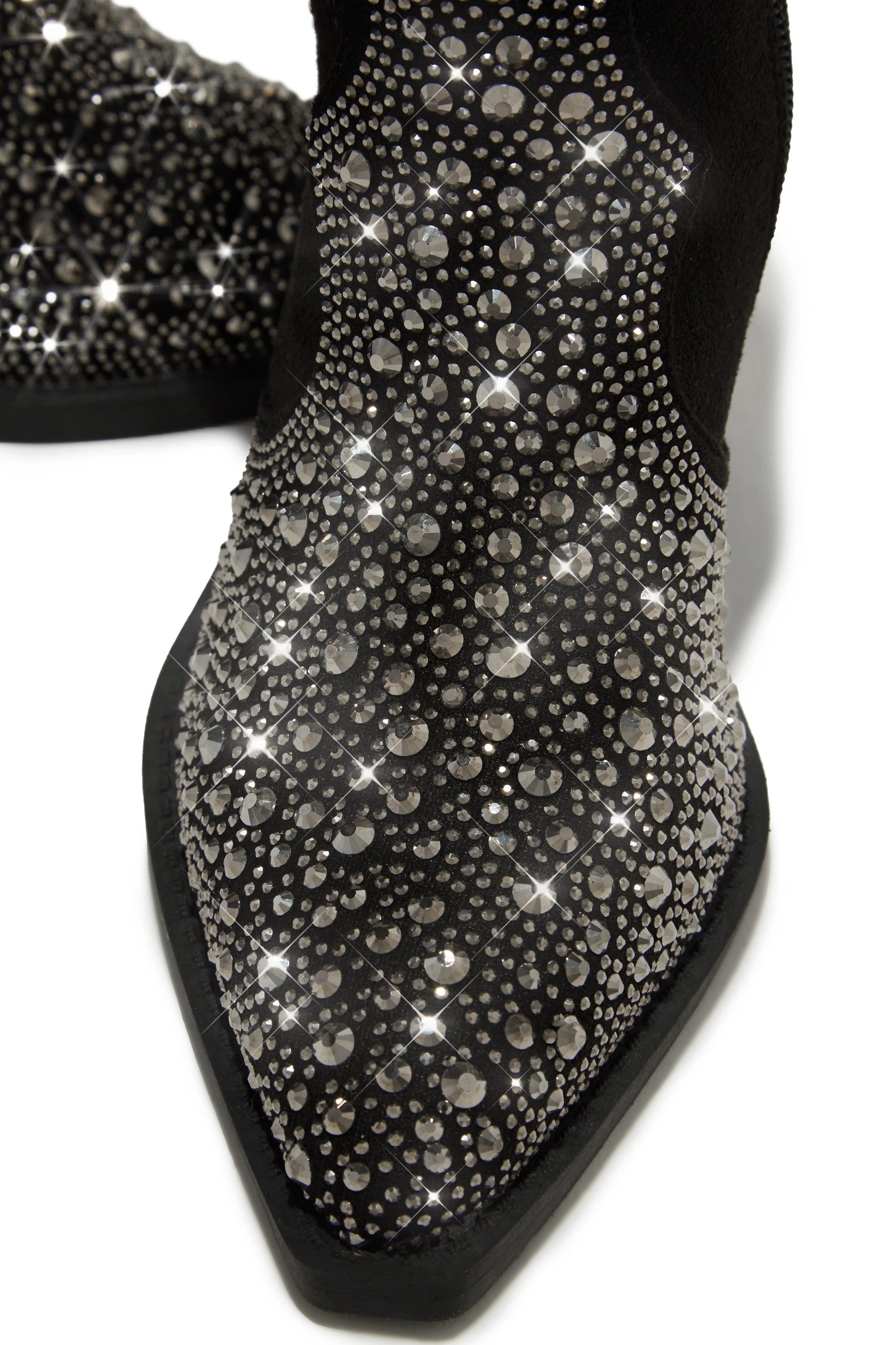 Limited Edition Embellished Cowgirl Boots - Black