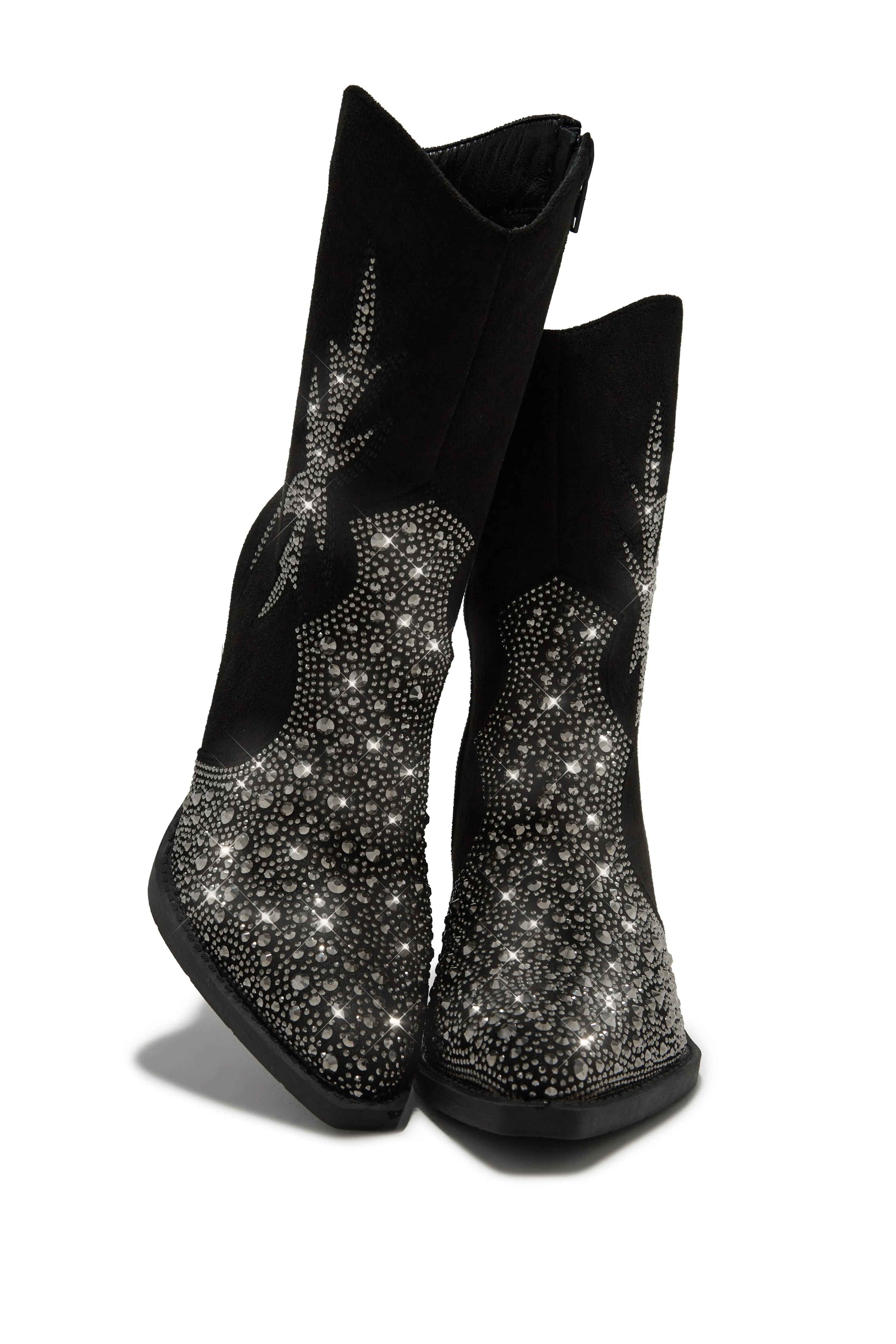 Limited Edition Embellished Cowgirl Boots - Black