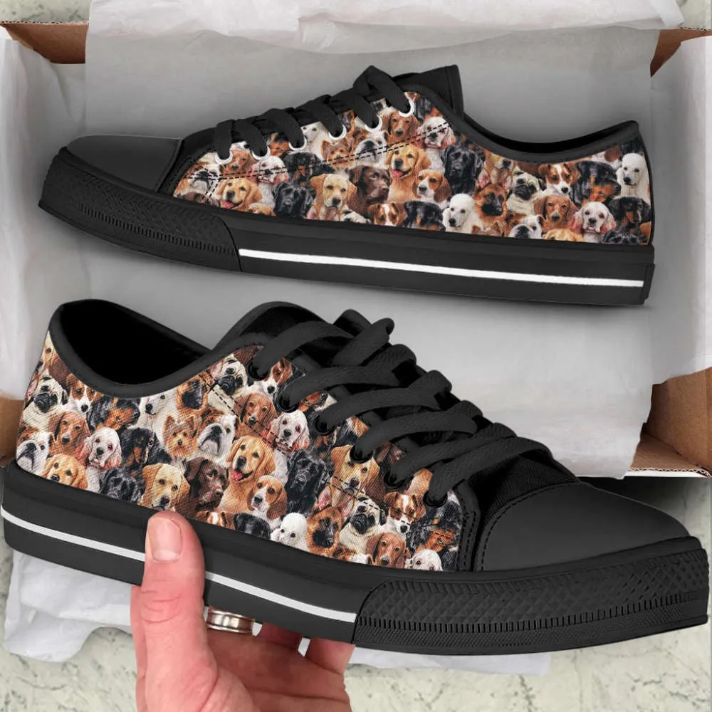 Lots Of Dogs Low Top Shoes Canvas Sneakers Casual Shoes For Men And Women, Dog Printed Shoes, Canvas Shoes For Men, Women