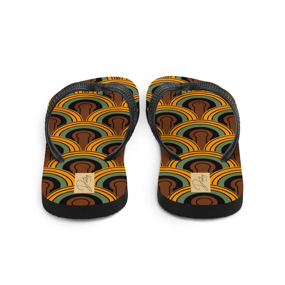 Overlook Thong Unisex Flip-Flops Sandals in 70s Room 237 Print | Dorothy Shoes