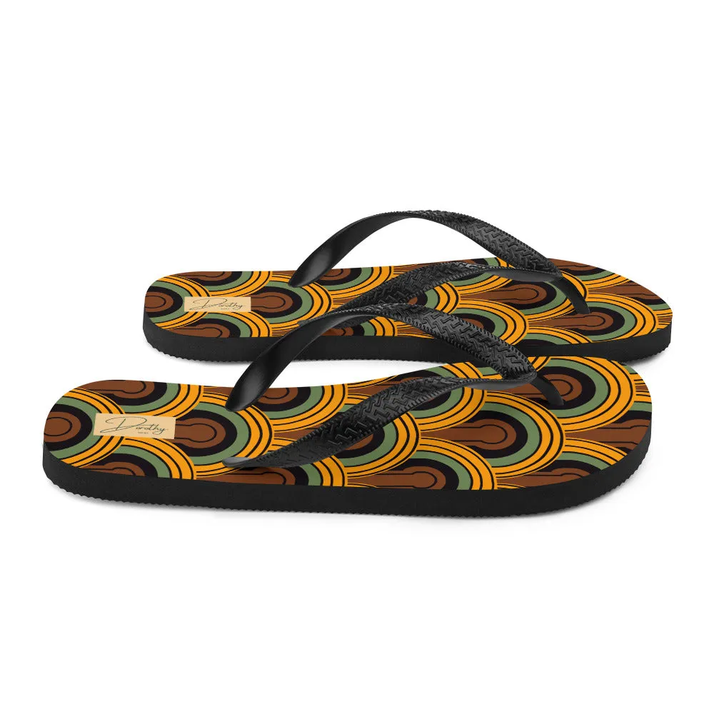 Overlook Thong Unisex Flip-Flops Sandals in 70s Room 237 Print | Dorothy Shoes