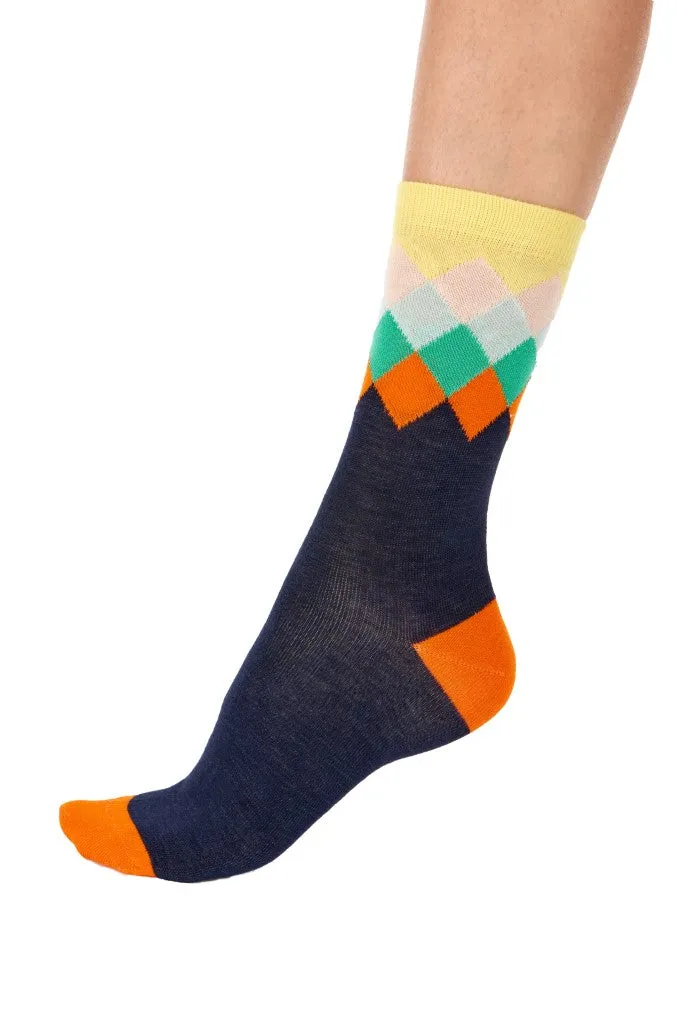 Pretty Polly Sustainable Bamboo Knit Patterned and Plain Socks 2 Pair Pack