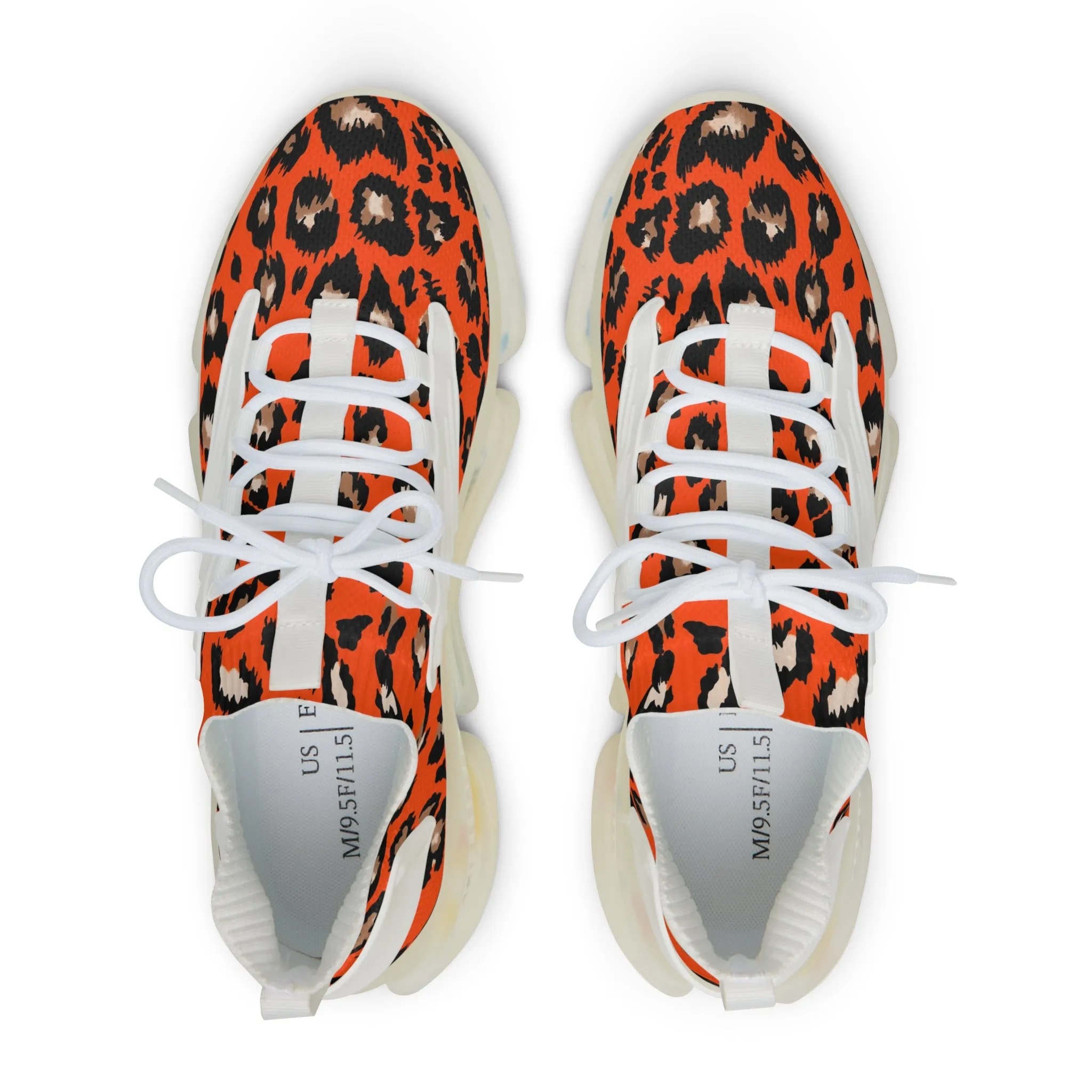 Red Leopard Skin Men's Mesh Sneakers