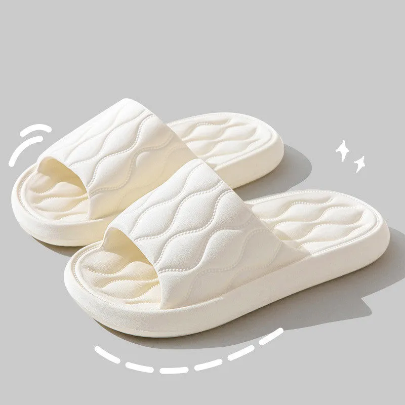 Ripple Style House Slippers EVA Soft Bathroom Slippers Women Men Shoes Home