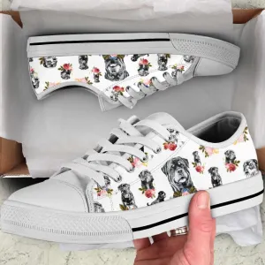 Rottweiler White Low Top Shoes - Stylish Footwear, Dog Printed Shoes, Canvas Shoes For Men, Women