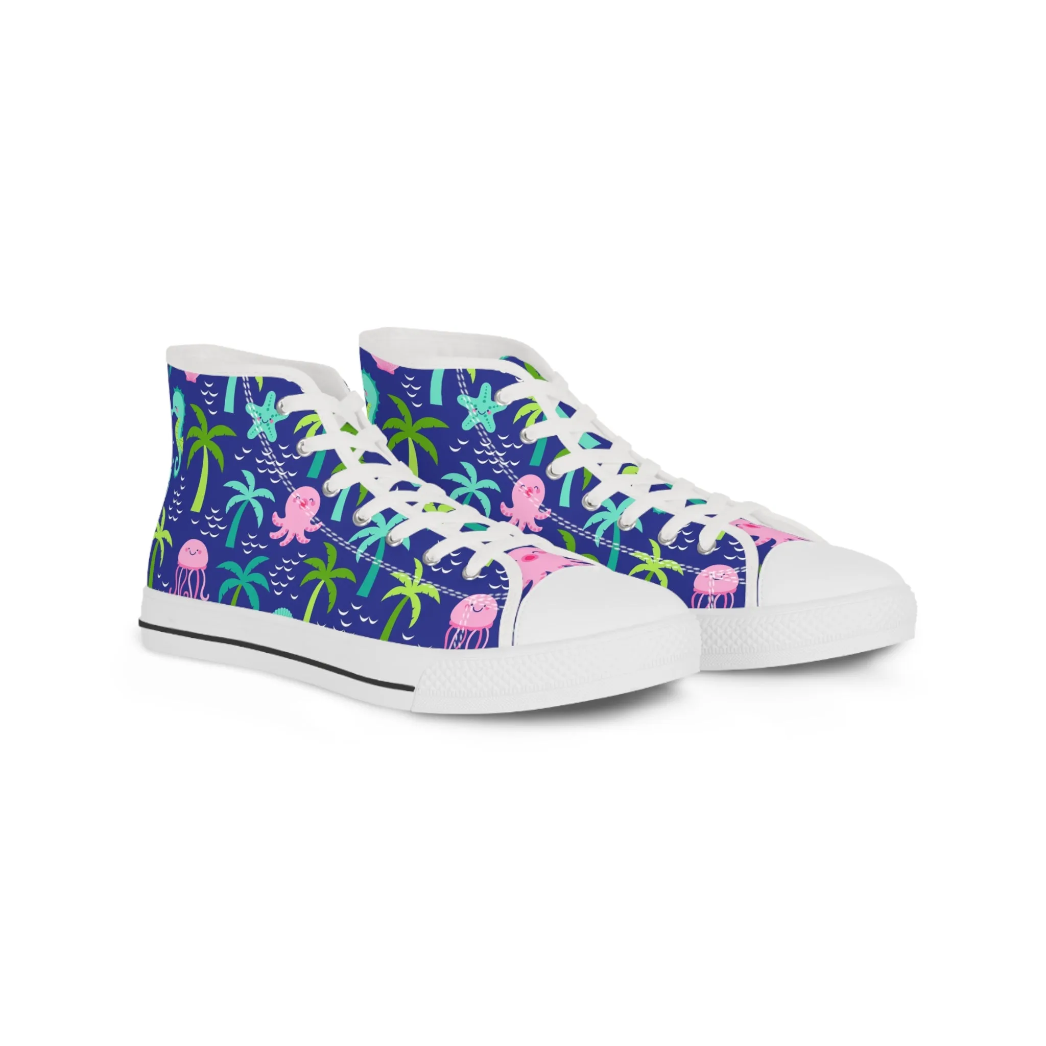 Sea Life Octopus Men's High Top Sneakers