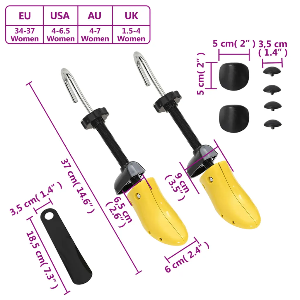 Shoe Stretchers with Shoe Horn Yellow EU 34-37 Plastic