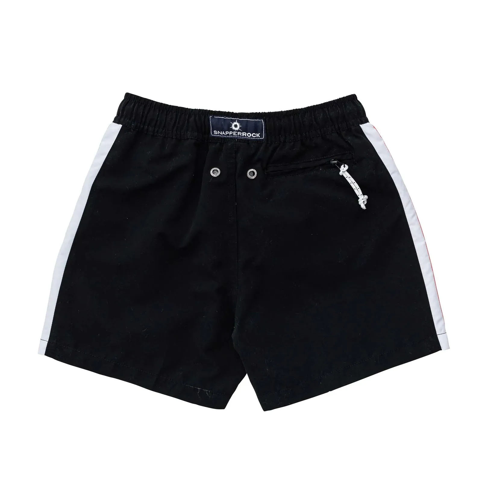 Snapper Rock Black Retro Stripe Volley Board Shorts