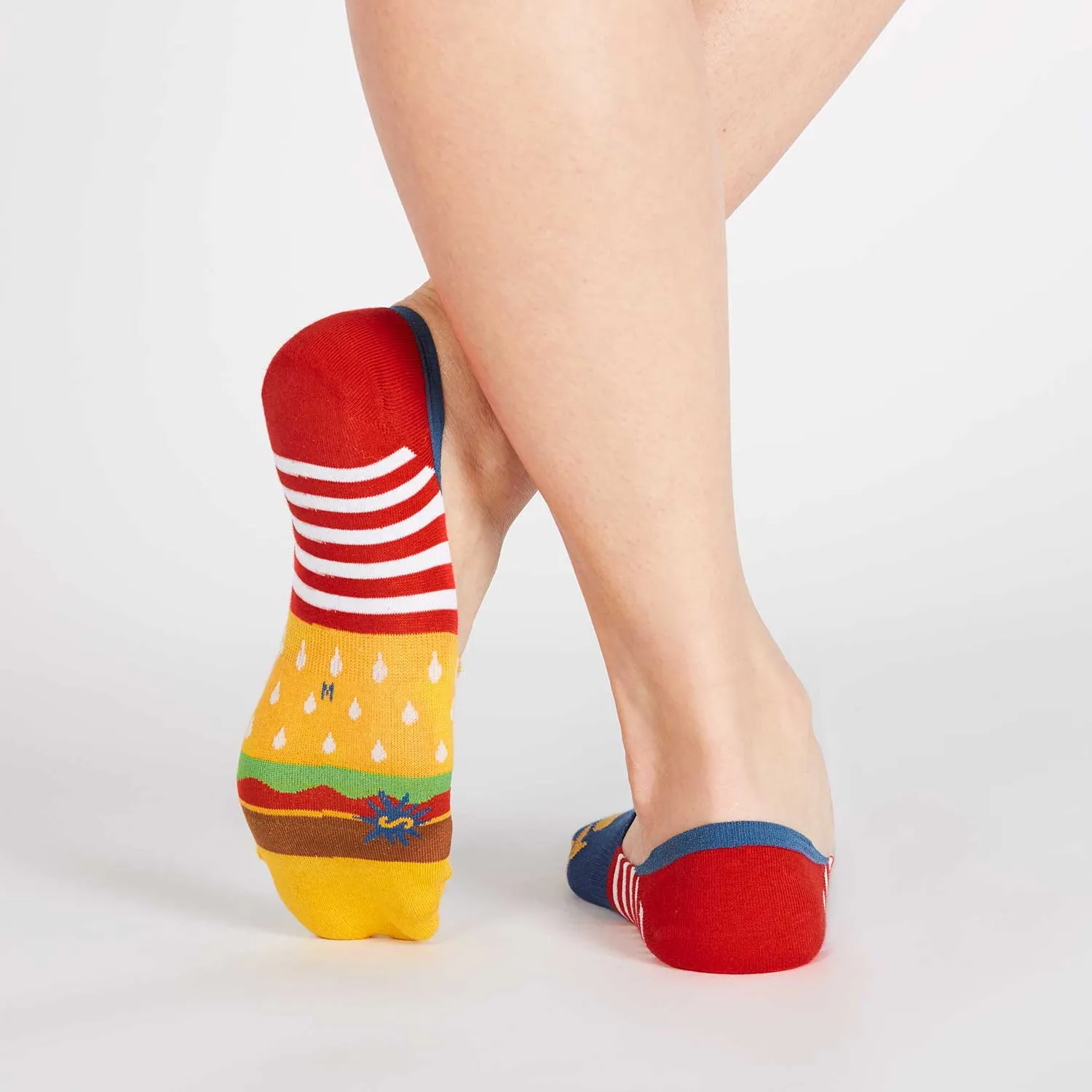 Sock It To Me Women's No Show Socks - Burger and Fries