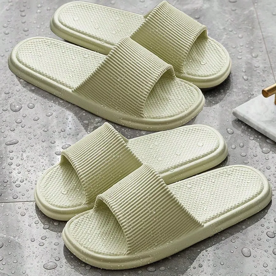 Summer Couples EVA Indoor Slippers For Home Use, Breathable And Quick-Drying Bath Anti-Slip Slippers For Women And Men