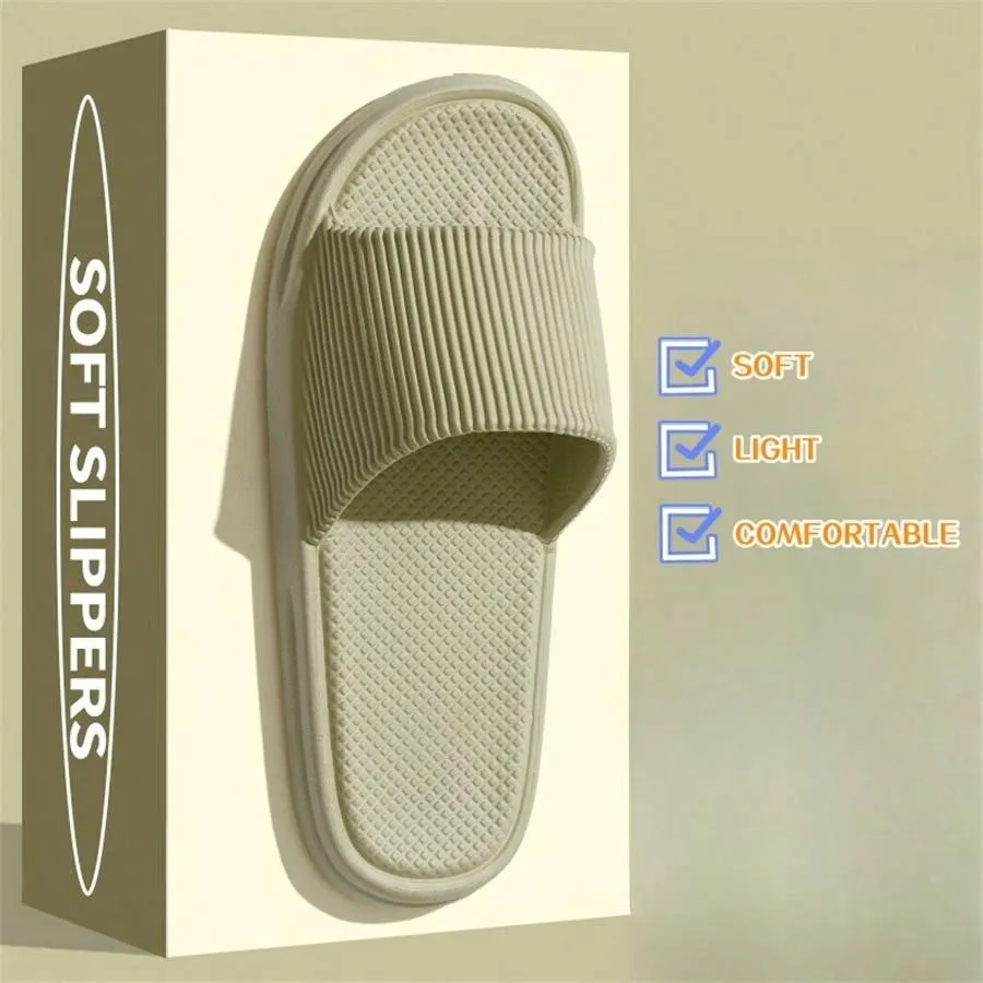 Summer Couples EVA Indoor Slippers For Home Use, Breathable And Quick-Drying Bath Anti-Slip Slippers For Women And Men