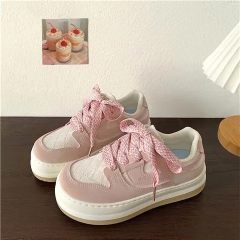 Toleet Women Pink Platform Shoes Harajuku Sneaker Girl Sports Flats Tennis Female Basket Spring Summer 2023 Kawaii Vulcanize