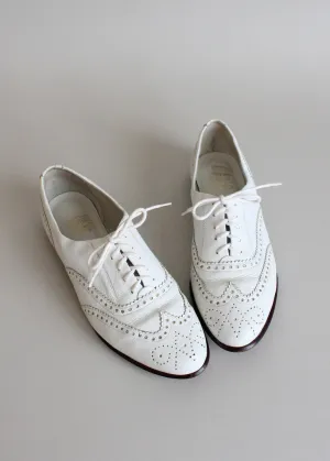 Vintage White Wing Tip Oxfords