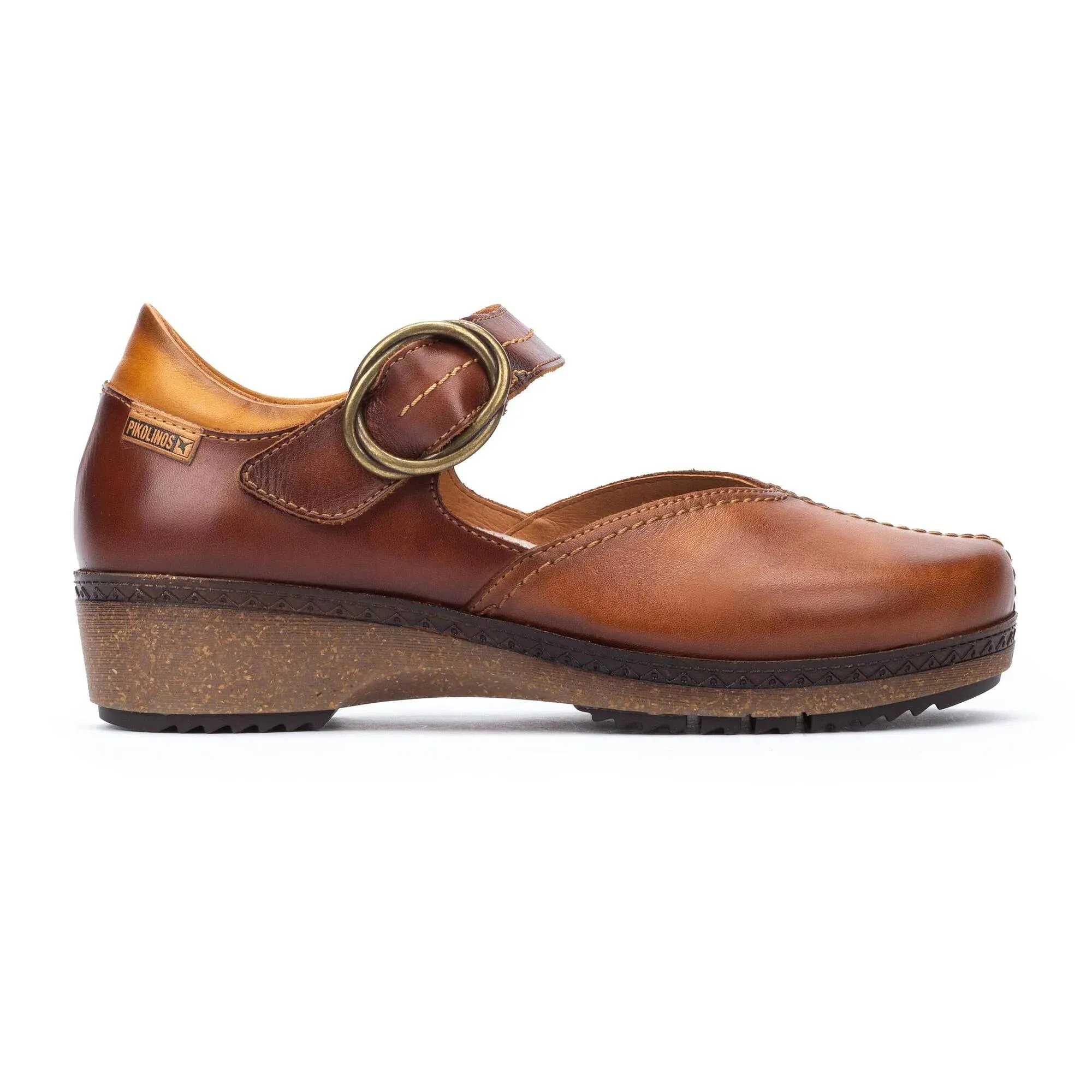 Women's Pikolinos Granada Leather Shoes Color: Brandy