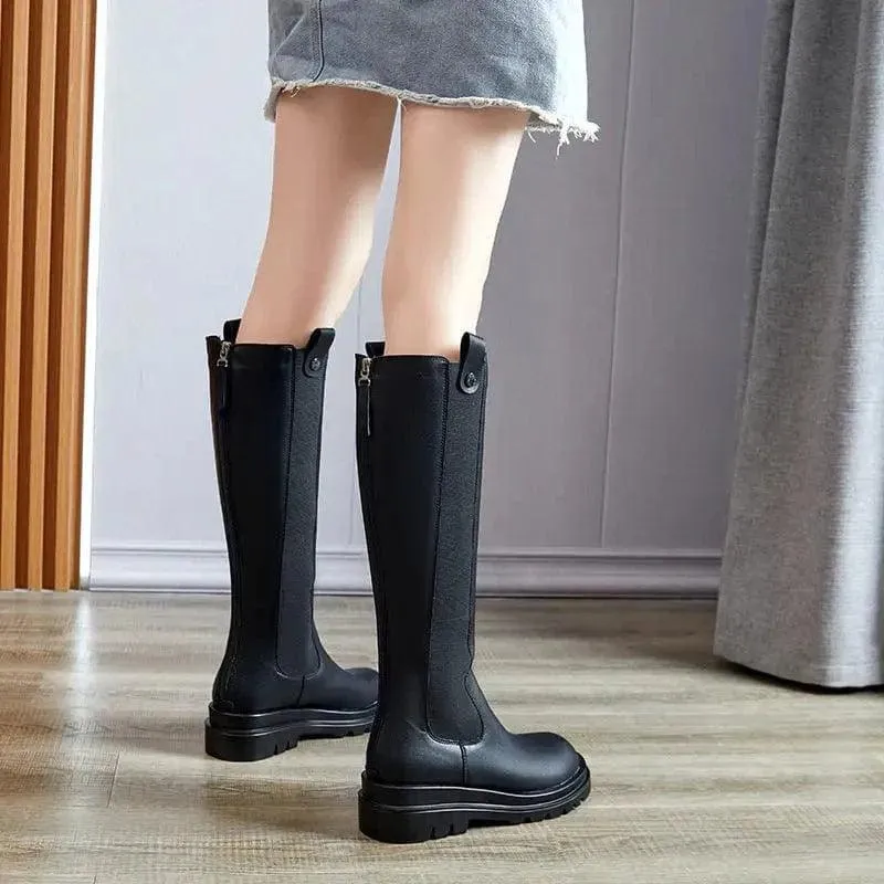 Women's Plus Size Spring And Autumn Show Thin Chimney Boots Women